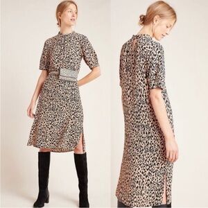 Anthropologie McKenzie Cheetah Print Midi Dress